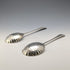 1916 British antique silver plate serving spoon pair